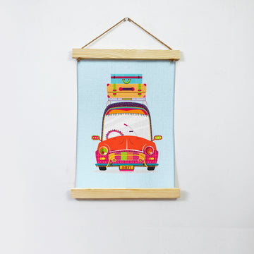 Ready To Hit The Road Hanging Canvas Painting - Meri Deewar Hanging Canvas Premium Wall Art Canvas by MeriDeewar