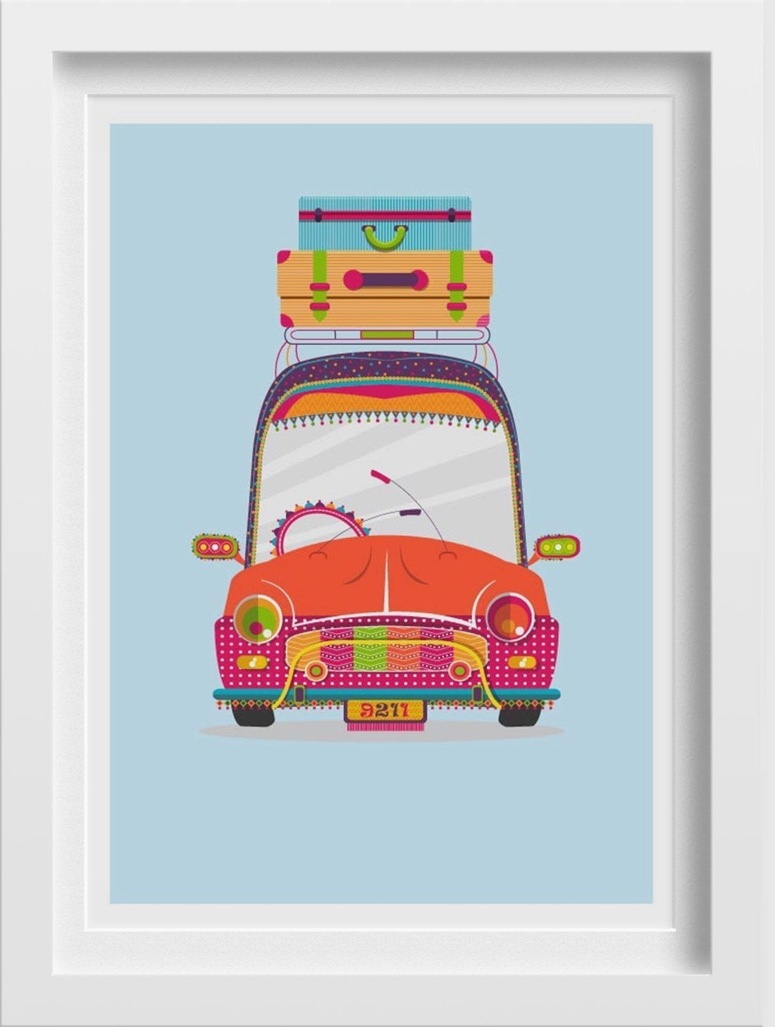 Ready to Hit the Road Painting - Meri Deewar 2 : 3 Vertical Premium Wall Art Canvas by MeriDeewar