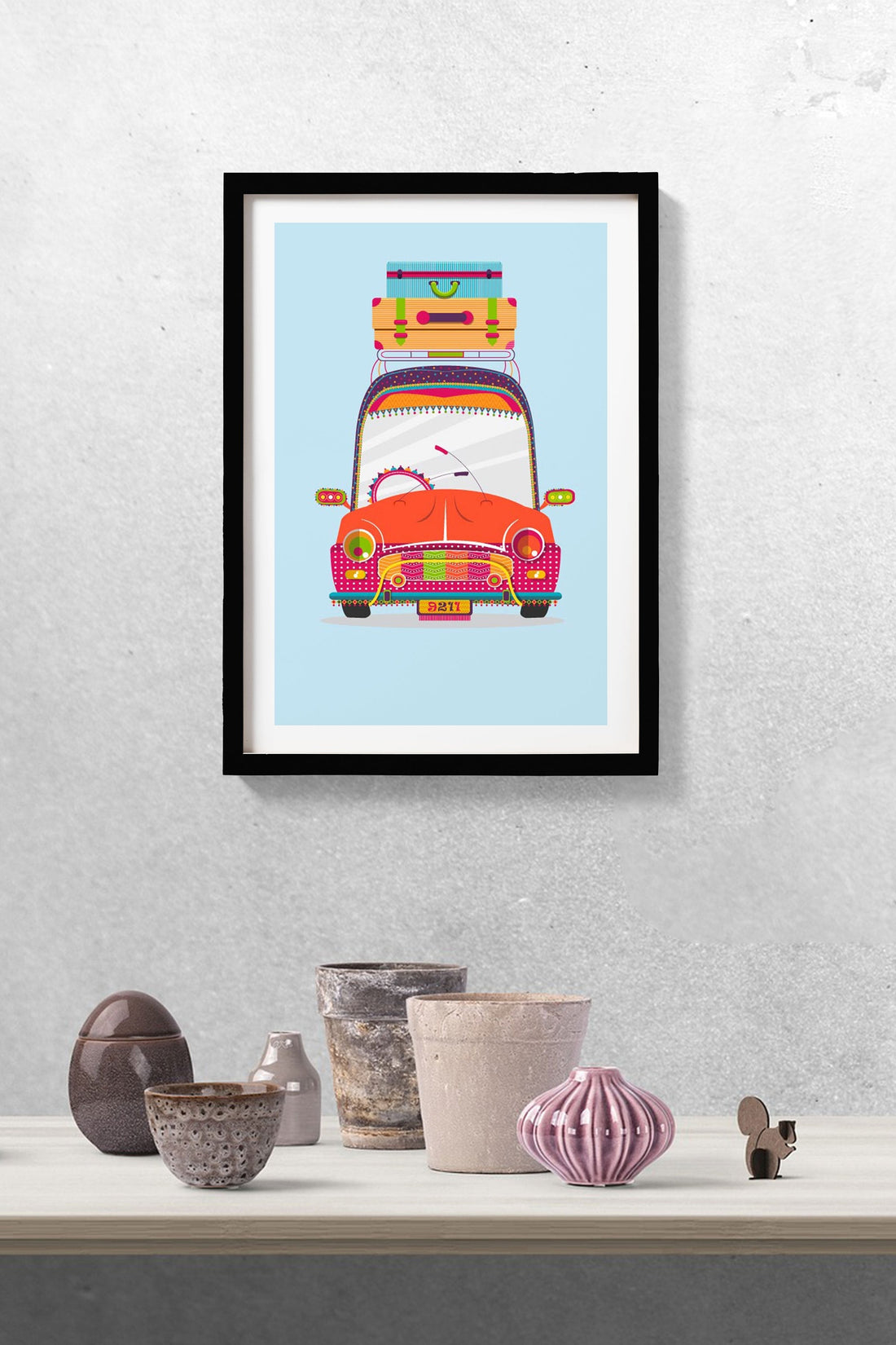 Ready to Hit the Road Painting - Meri Deewar 2 : 3 Vertical Premium Wall Art Canvas by MeriDeewar