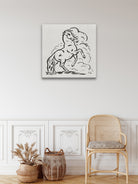 Rearing horse Painting 1 : 1 Square Premium Wall Art Canvas by MeriDeewar