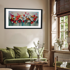 Red and White Tulips Flower Wall Painting 4 : 3 Horizontal Premium Wall Art Canvas by MeriDeewar