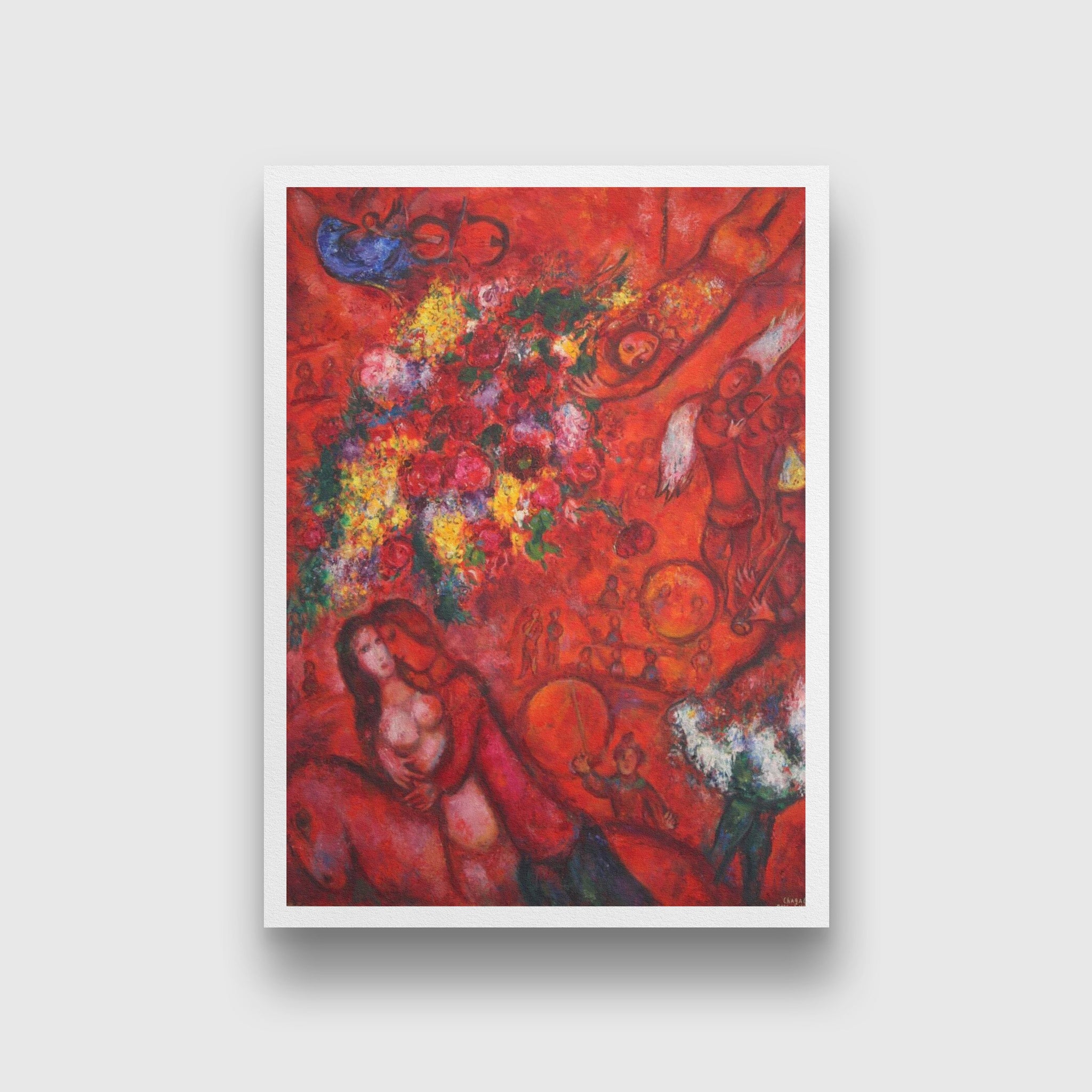 Red couple Painting - Meri Deewar 4 X 5.5 Vertical Premium Wall Art Canvas by MeriDeewar