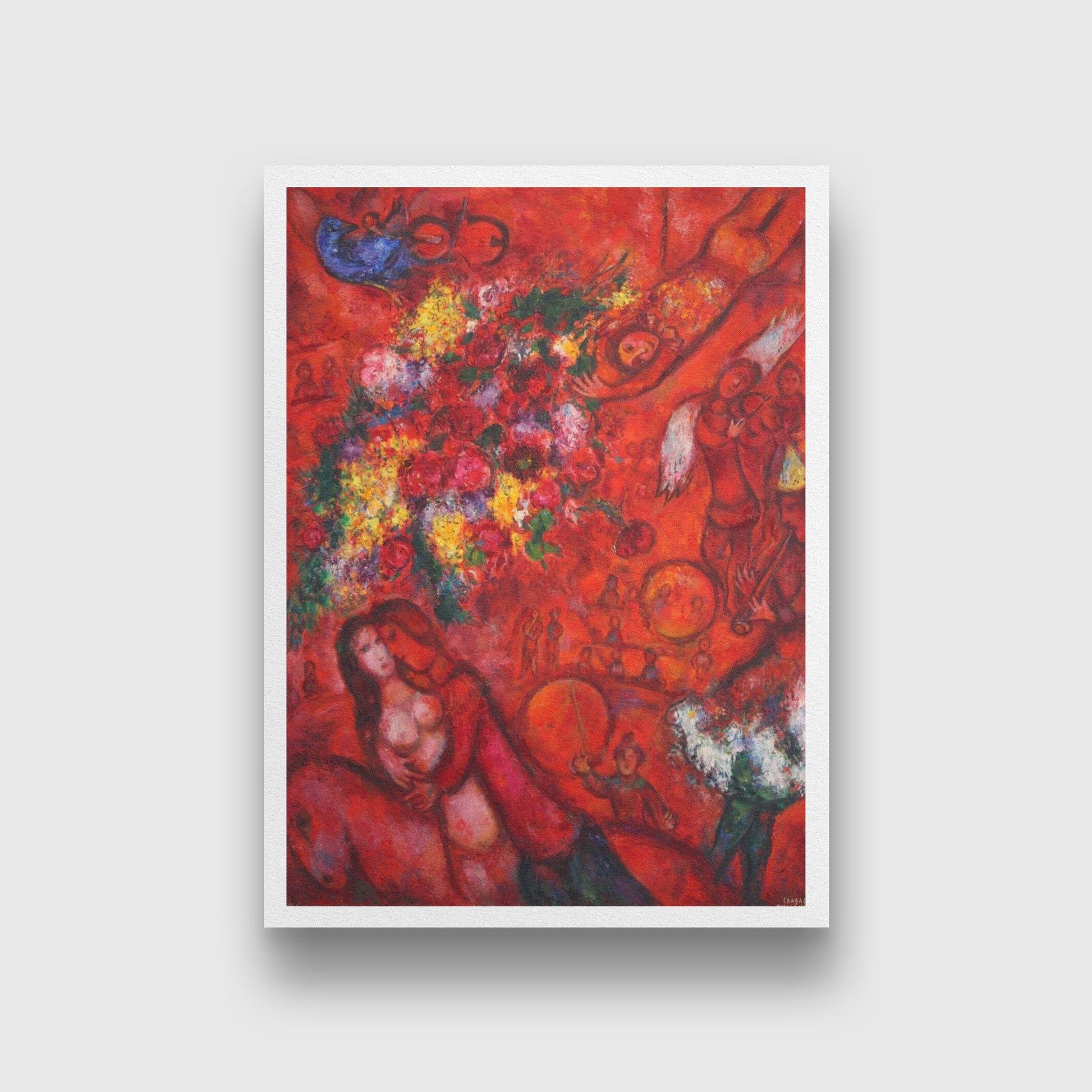 Red couple Painting - Meri Deewar 4 X 5.5 Vertical Premium Wall Art Canvas by MeriDeewar