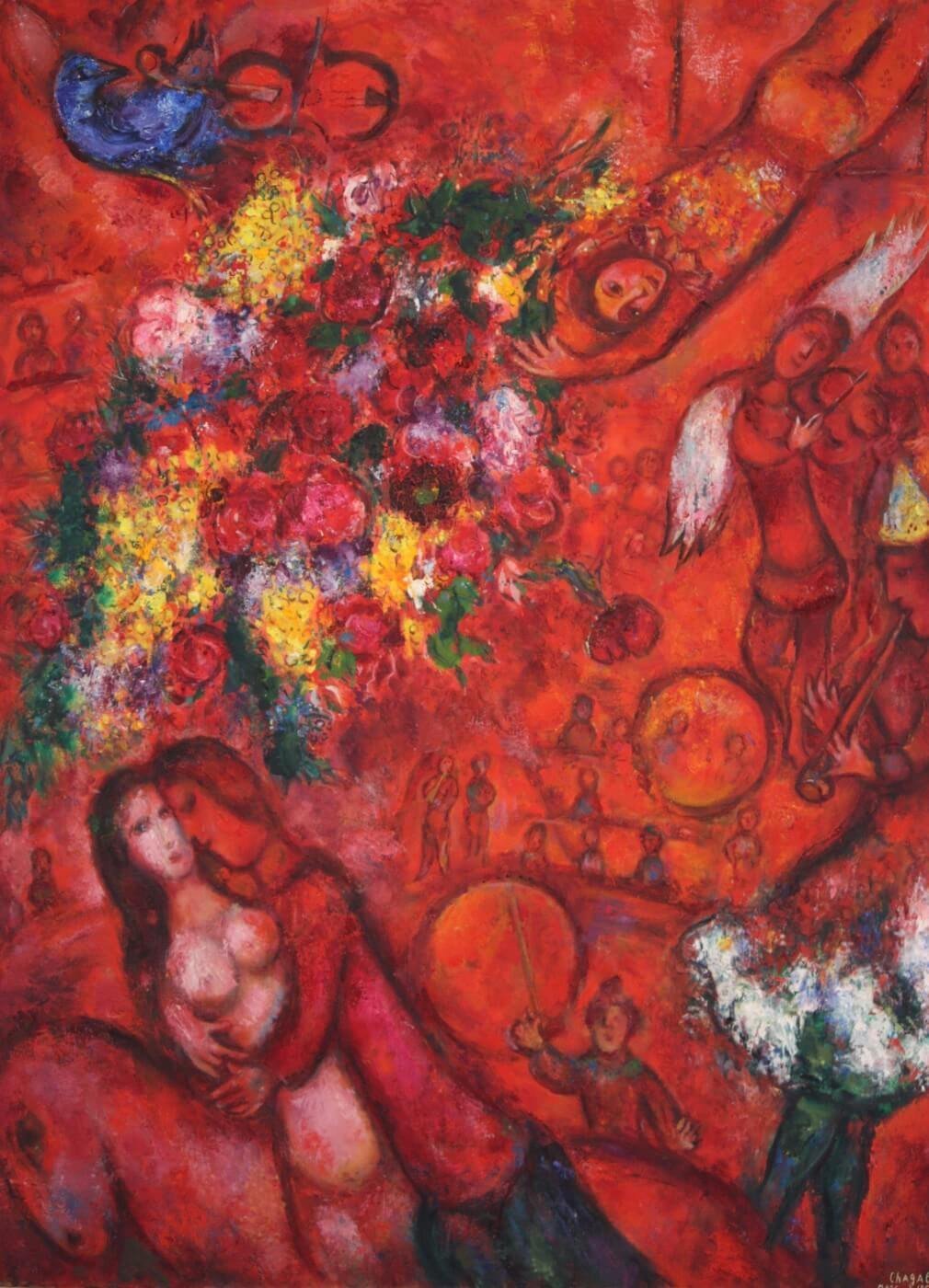Red couple Painting - Meri Deewar 4 X 5.5 Vertical Premium Wall Art Canvas by MeriDeewar