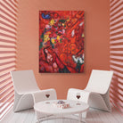 Red couple Painting - Meri Deewar 4 X 5.5 Vertical Premium Wall Art Canvas by MeriDeewar