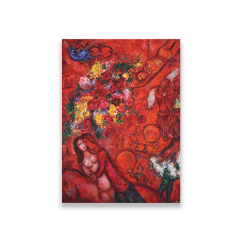 Red couple Painting - Meri Deewar 4 X 5.5 Vertical Premium Wall Art Canvas by MeriDeewar