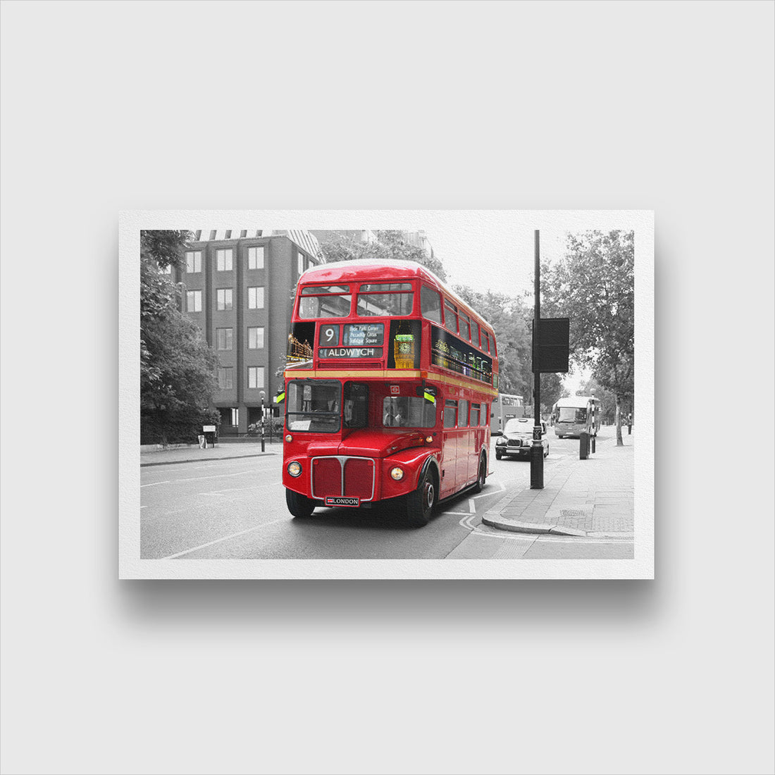 Red Double Decker Bus Painting 3 : 2 Horizontal Premium Wall Art Canvas by MeriDeewar