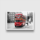 Red Double Decker Bus Painting 3 : 2 Horizontal Premium Wall Art Canvas by MeriDeewar