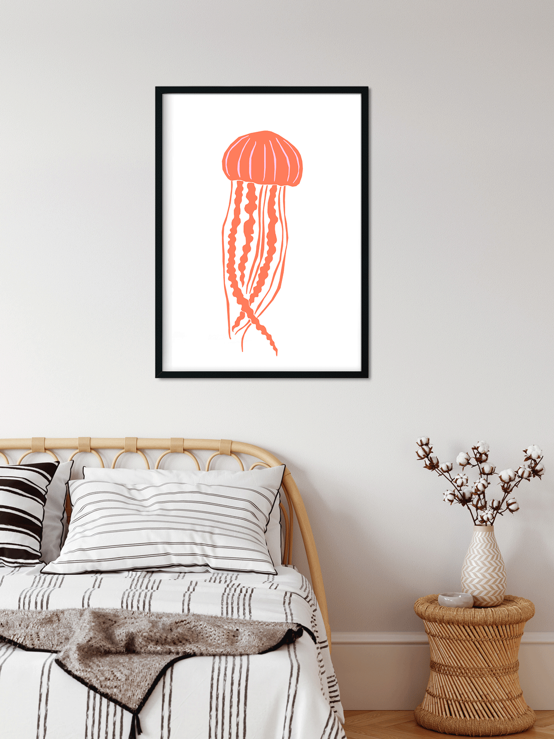 Red Medusa Painting 3 : 4.2 Vertical Premium Wall Art Canvas by MeriDeewar