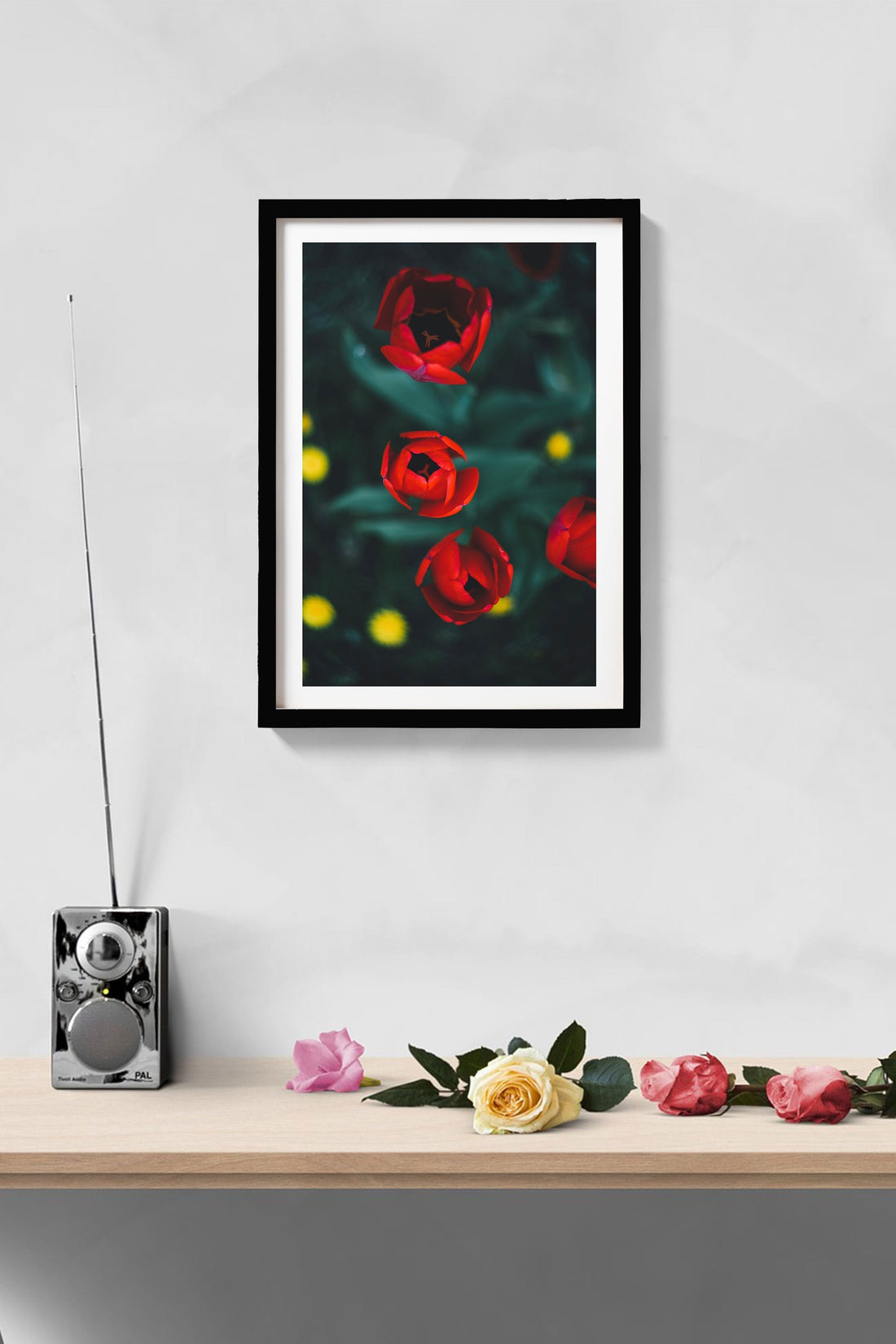 Red roses Painting - Meri Deewar 2 : 3 Vertical Premium Wall Art Canvas by MeriDeewar