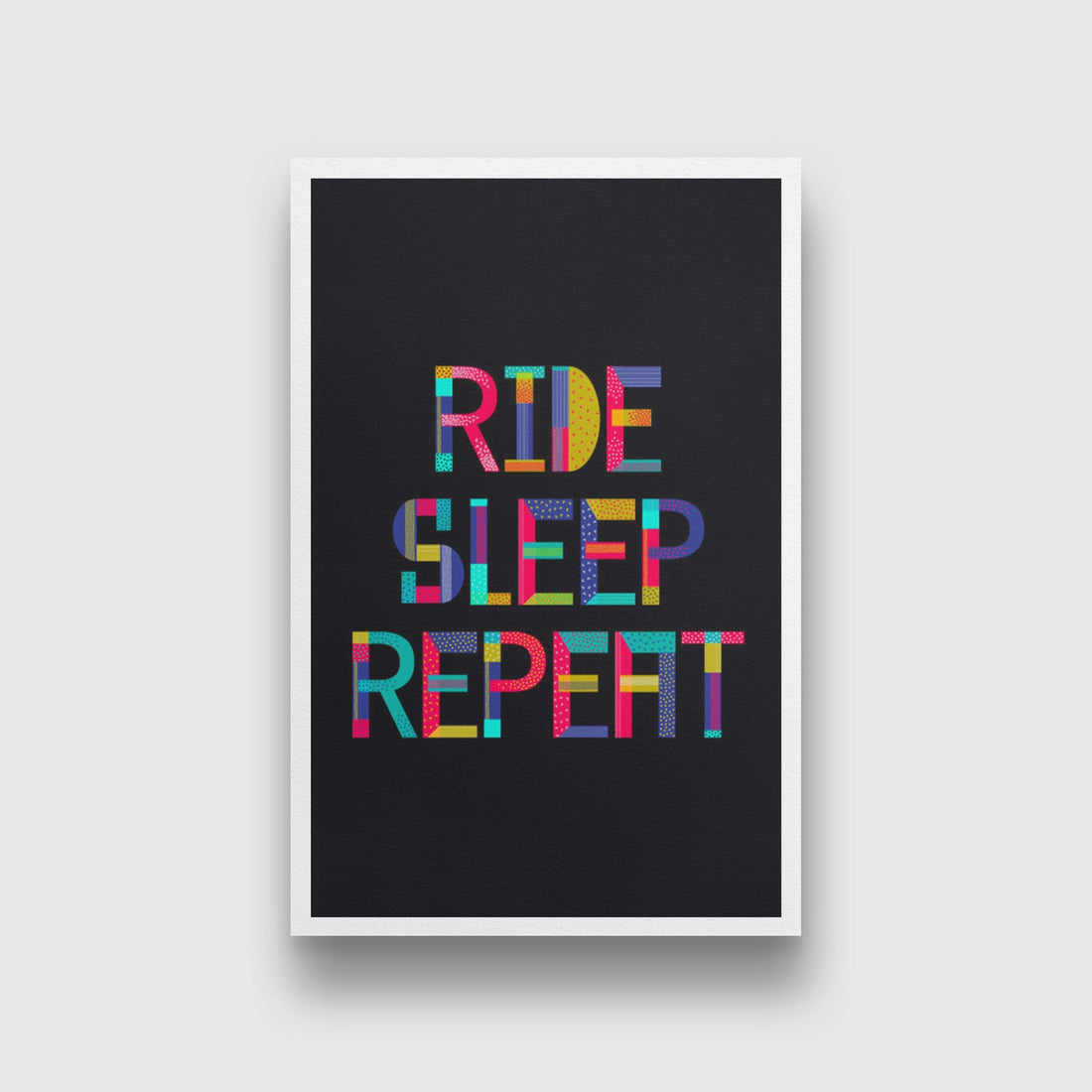 Ride Sleep Repeat Art Painting - Meri Deewar 2 : 3 Vertical Premium Wall Art Canvas by MeriDeewar