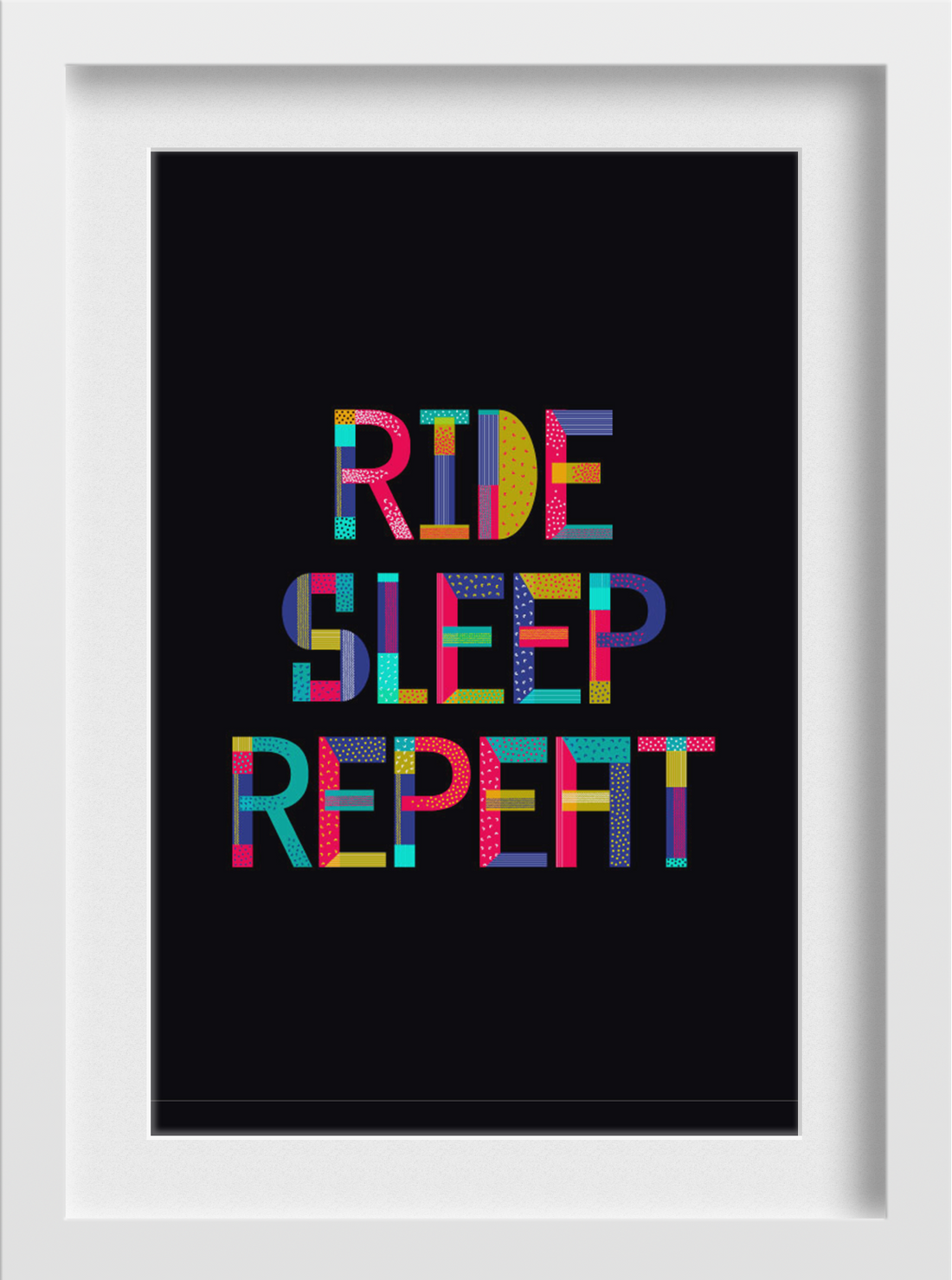 Ride Sleep Repeat Art Painting - Meri Deewar 2 : 3 Vertical Premium Wall Art Canvas by MeriDeewar