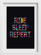 Ride Sleep Repeat Art Painting - Meri Deewar 2 : 3 Vertical Premium Wall Art Canvas by MeriDeewar