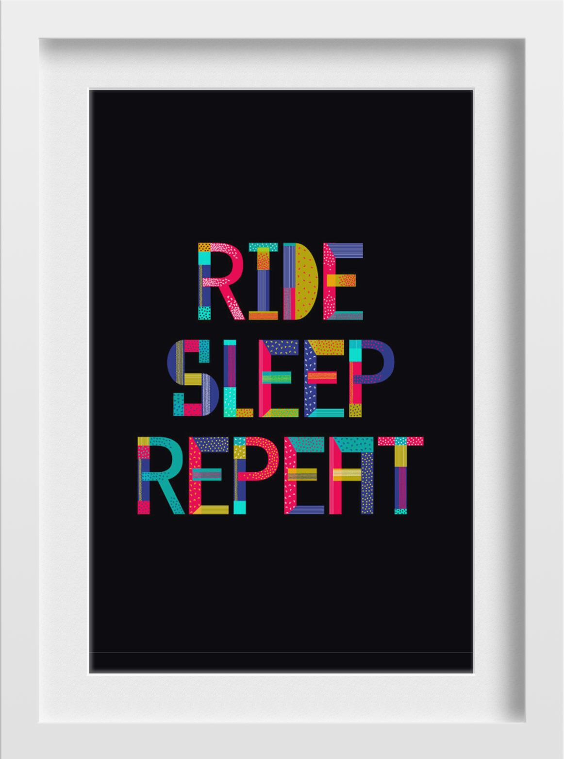 Ride Sleep Repeat Art Painting - Meri Deewar 2 : 3 Vertical Premium Wall Art Canvas by MeriDeewar