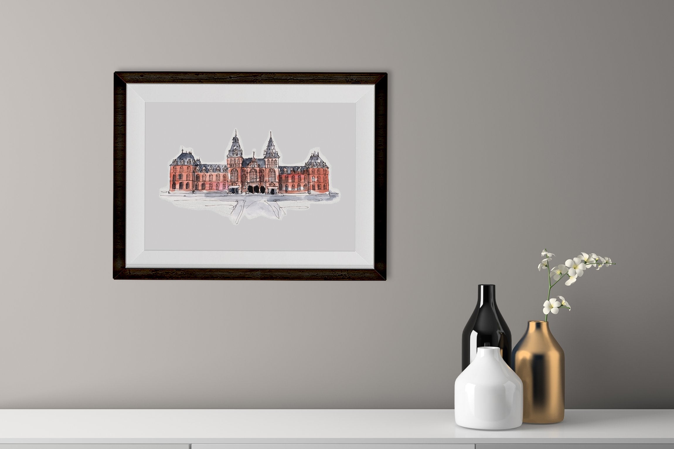 Rijks Museum Illustration Painting  - Meri Deewar 3 : 2 Horizontal Premium Wall Art Canvas by MeriDeewar