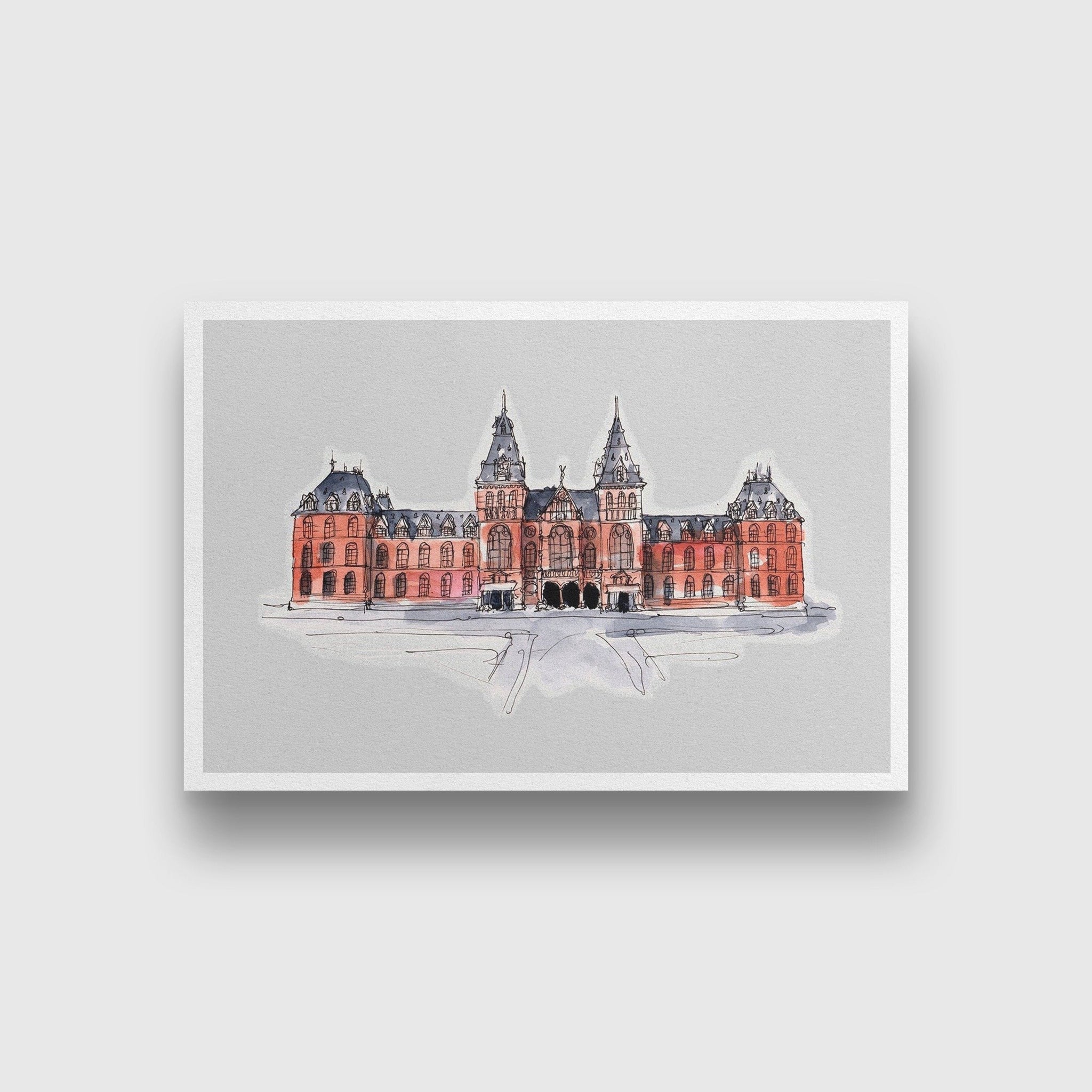 Rijks Museum Illustration Painting  - Meri Deewar 3 : 2 Horizontal Premium Wall Art Canvas by MeriDeewar