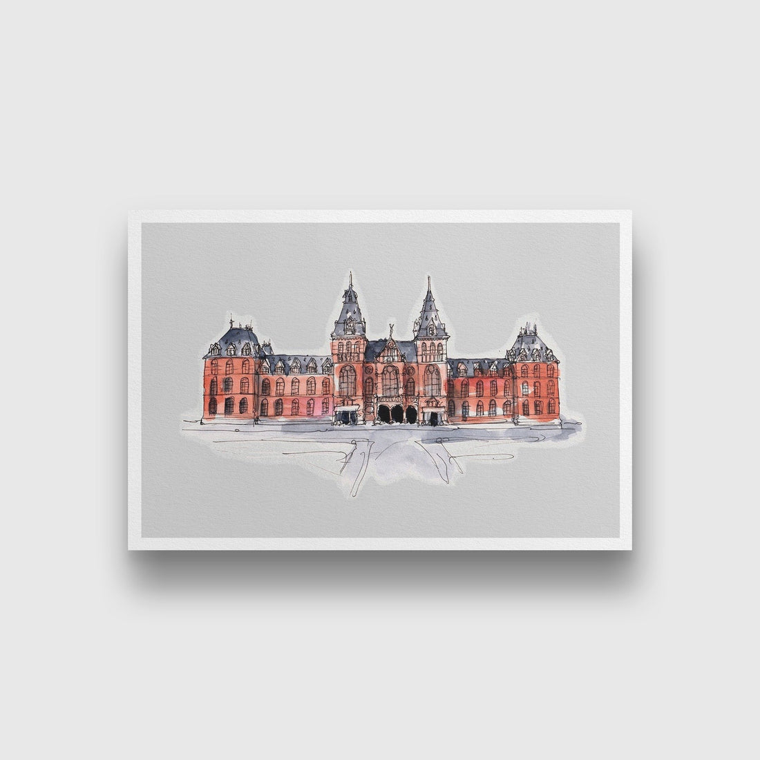 Rijks Museum Illustration Painting  - Meri Deewar 3 : 2 Horizontal Premium Wall Art Canvas by MeriDeewar