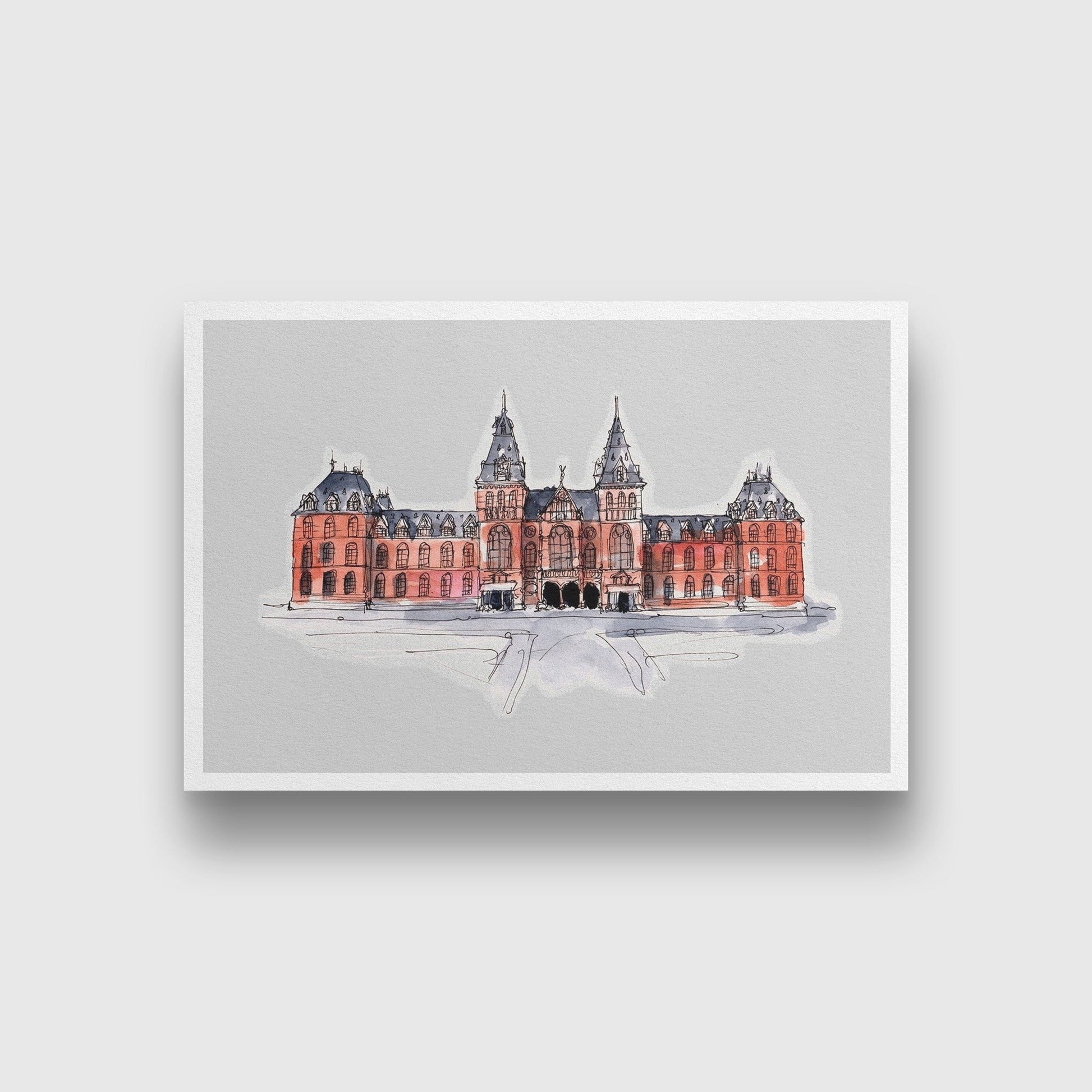 Rijks Museum Illustration Painting  - Meri Deewar 3 : 2 Horizontal Premium Wall Art Canvas by MeriDeewar