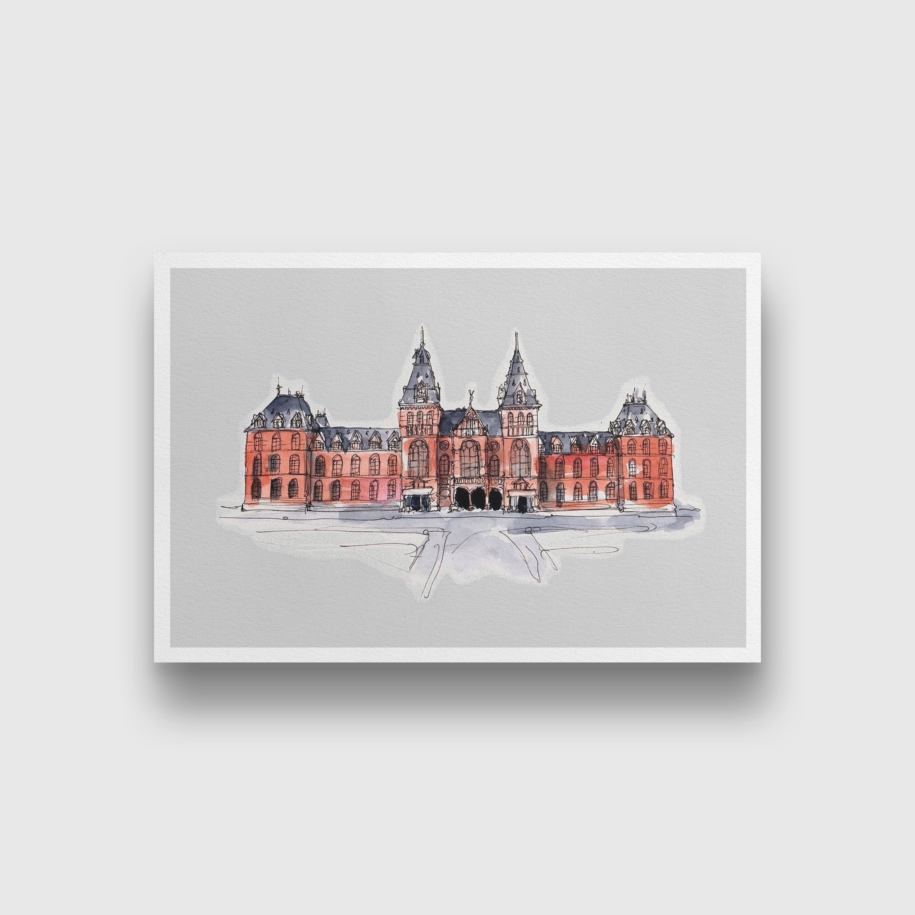 Rijks Museum Illustration Painting  - Meri Deewar 3 : 2 Horizontal Premium Wall Art Canvas by MeriDeewar