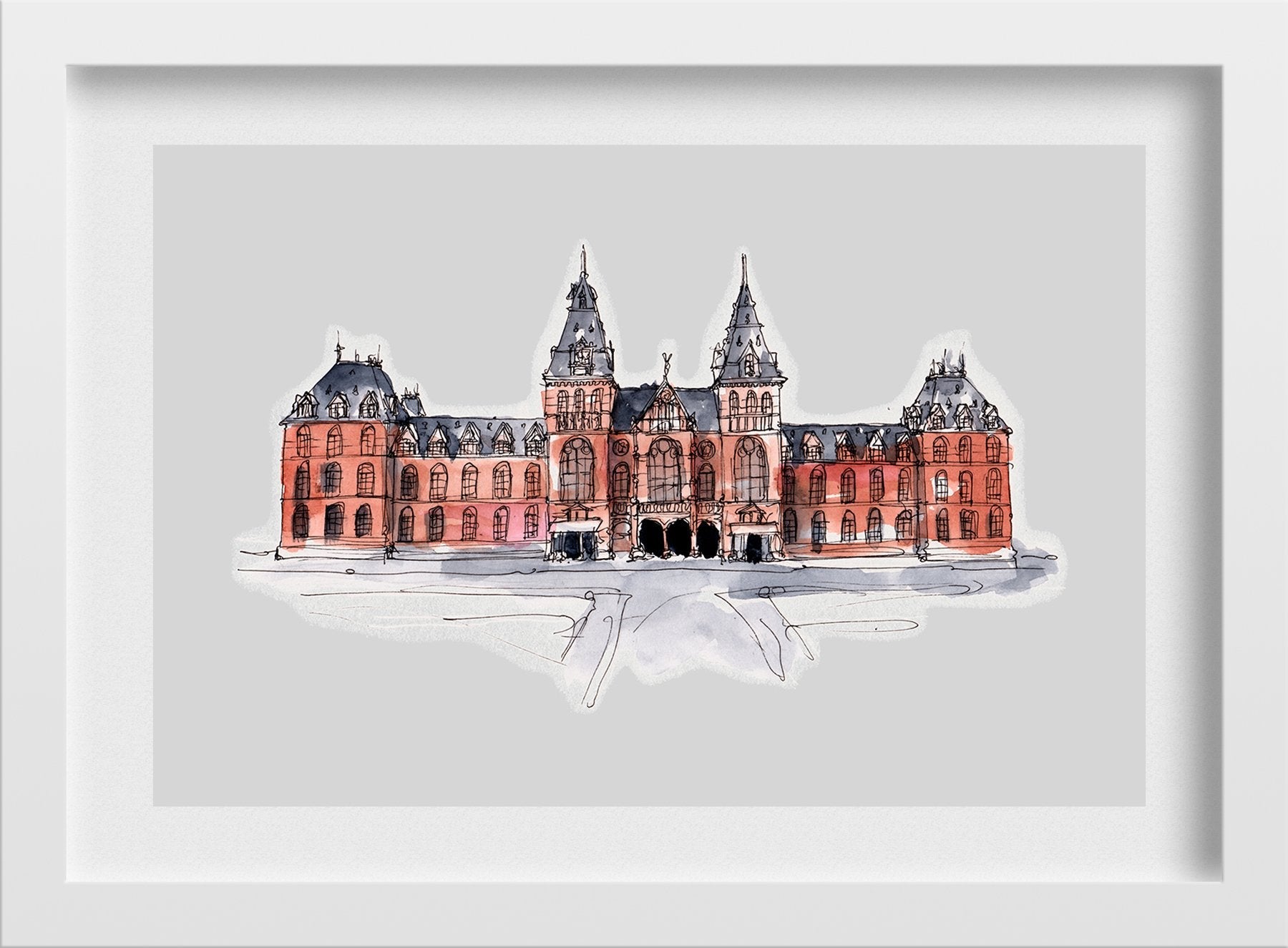 Rijks Museum Illustration Painting  - Meri Deewar 3 : 2 Horizontal Premium Wall Art Canvas by MeriDeewar