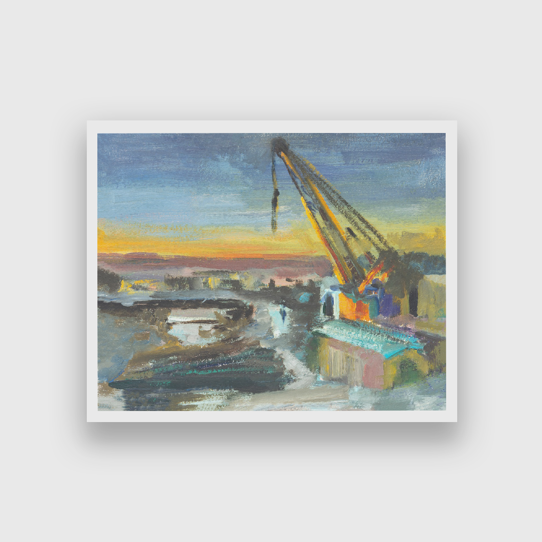 Road Construction Machinery Painting 4 : 3 Horizontal Premium Wall Art Canvas by MeriDeewar