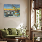 Road Construction Machinery Painting 4 : 3 Horizontal Premium Wall Art Canvas by MeriDeewar
