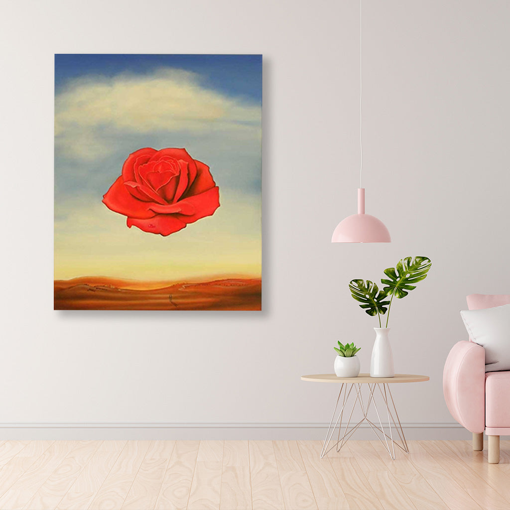 Rose Meditative Painting - Meri Deewar 4 :5 Vertical Premium Wall Art Canvas by MeriDeewar