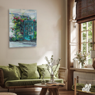 Roses Bush Oil Painting 2 : 3 Vertical Premium Wall Art Canvas by MeriDeewar
