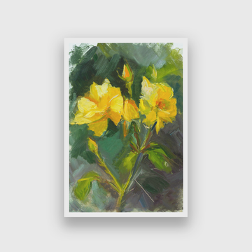 Roses Oil Painting 2 : 3 Vertical Premium Wall Art Canvas by MeriDeewar