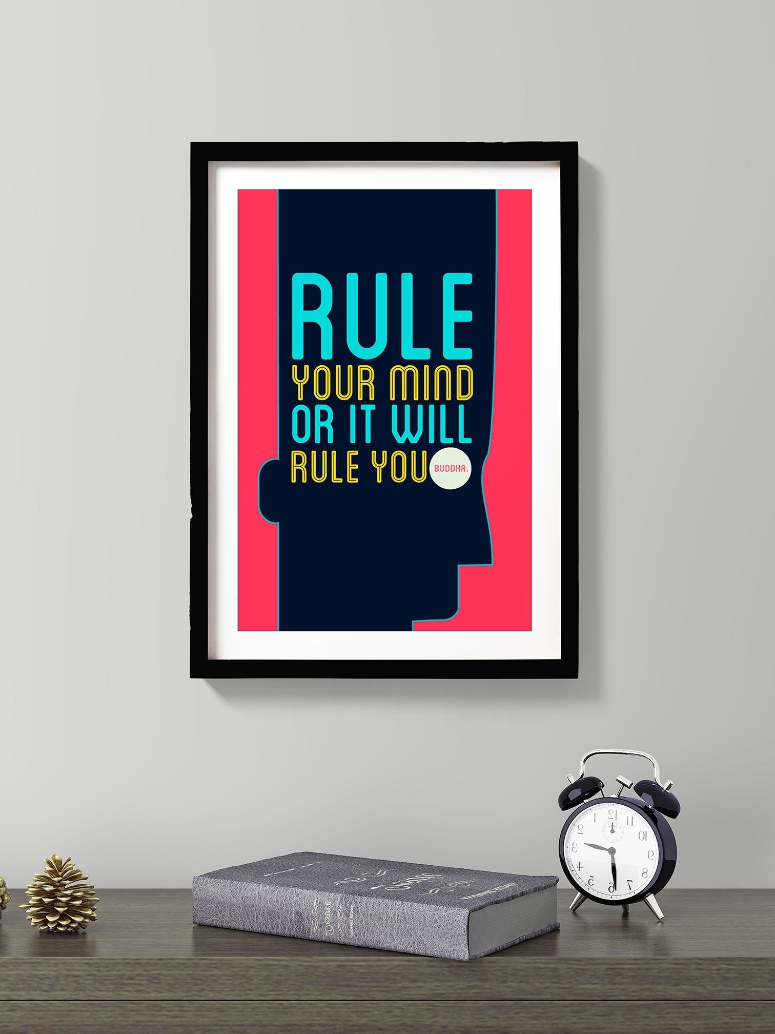 Rule your mind Art Painting - Meri Deewar 2 : 3 Vertical Premium Wall Art Canvas by MeriDeewar