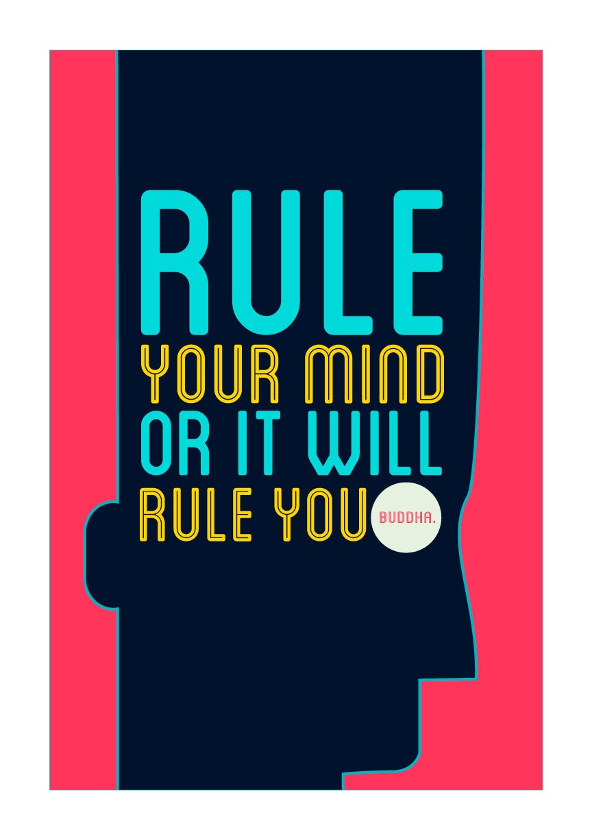 Rule your mind Poster- Meri Deewar Poster A3 / Poster Premium Wall Art Canvas by MeriDeewar