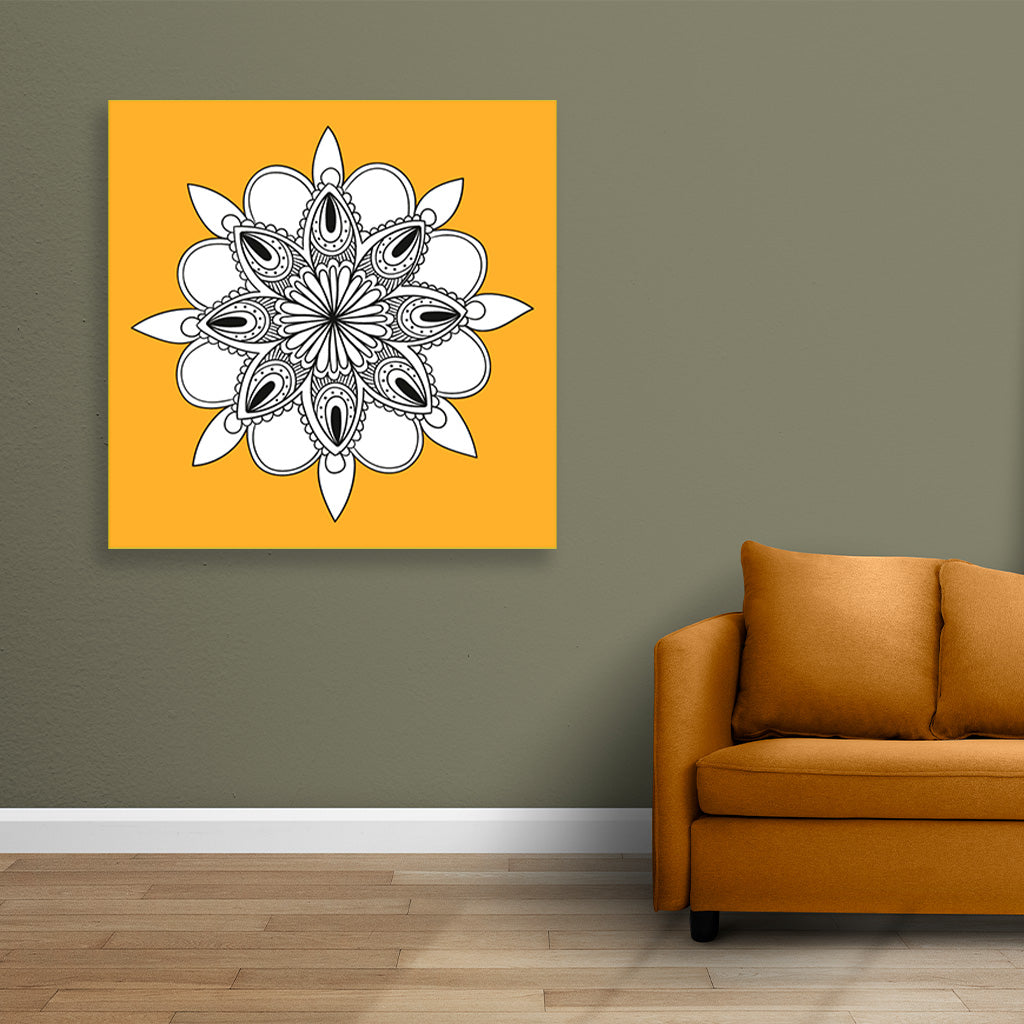 rum yoga chakra painting 1 : 1 Square Premium Wall Art Canvas by MeriDeewar