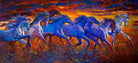 Running Seven Horses Vastu Painting - Meri Deewar 2 : 3 Horizontal Premium Wall Art Canvas by MeriDeewar