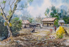 Rural Village Painting - Meri Deewar 3 : 2 Horizontal Premium Wall Art Canvas by MeriDeewar