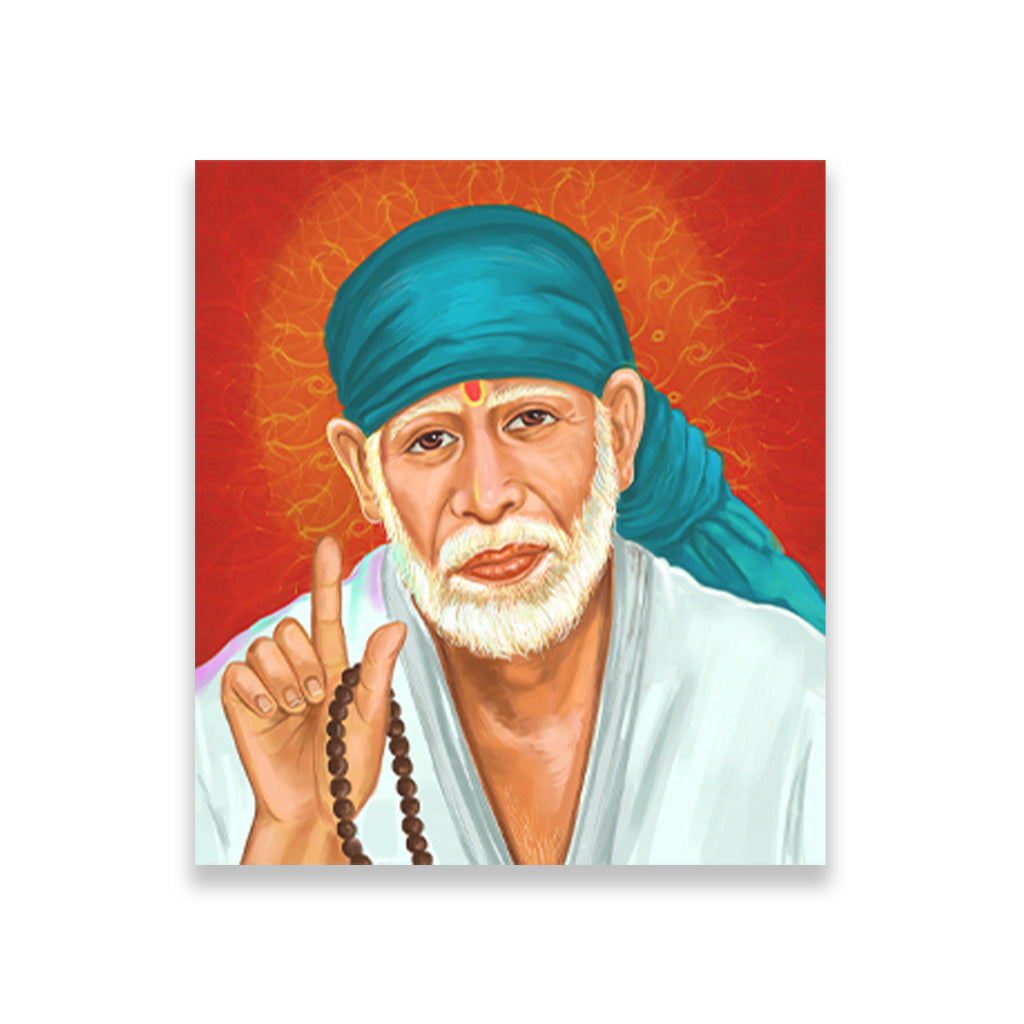 Sabka Malik Ek Sai Baba - Painting 1 : 1 Square Premium Wall Art Canvas by MeriDeewar