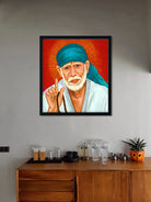 Sabka Malik Ek Sai Baba - Painting 1 : 1 Square Premium Wall Art Canvas by MeriDeewar