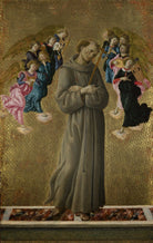 Saint Francis of Assisi with Angels Painting - Meri Deewar 3 : 4 Vertical Premium Wall Art Canvas by MeriDeewar