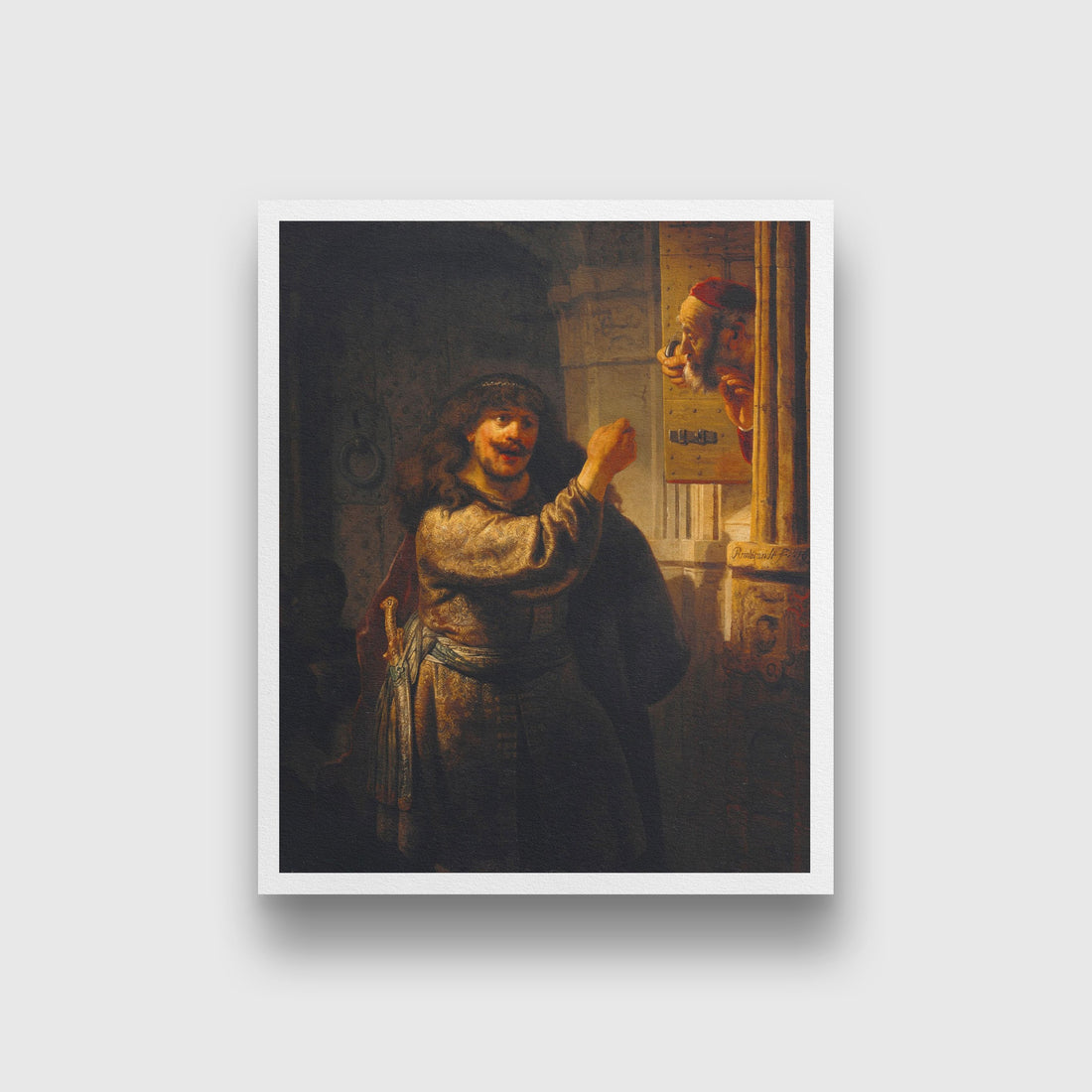 Samson Threatening His Father in Law Painting - Meri Deewar 4 :5 Vertical Premium Wall Art Canvas by MeriDeewar