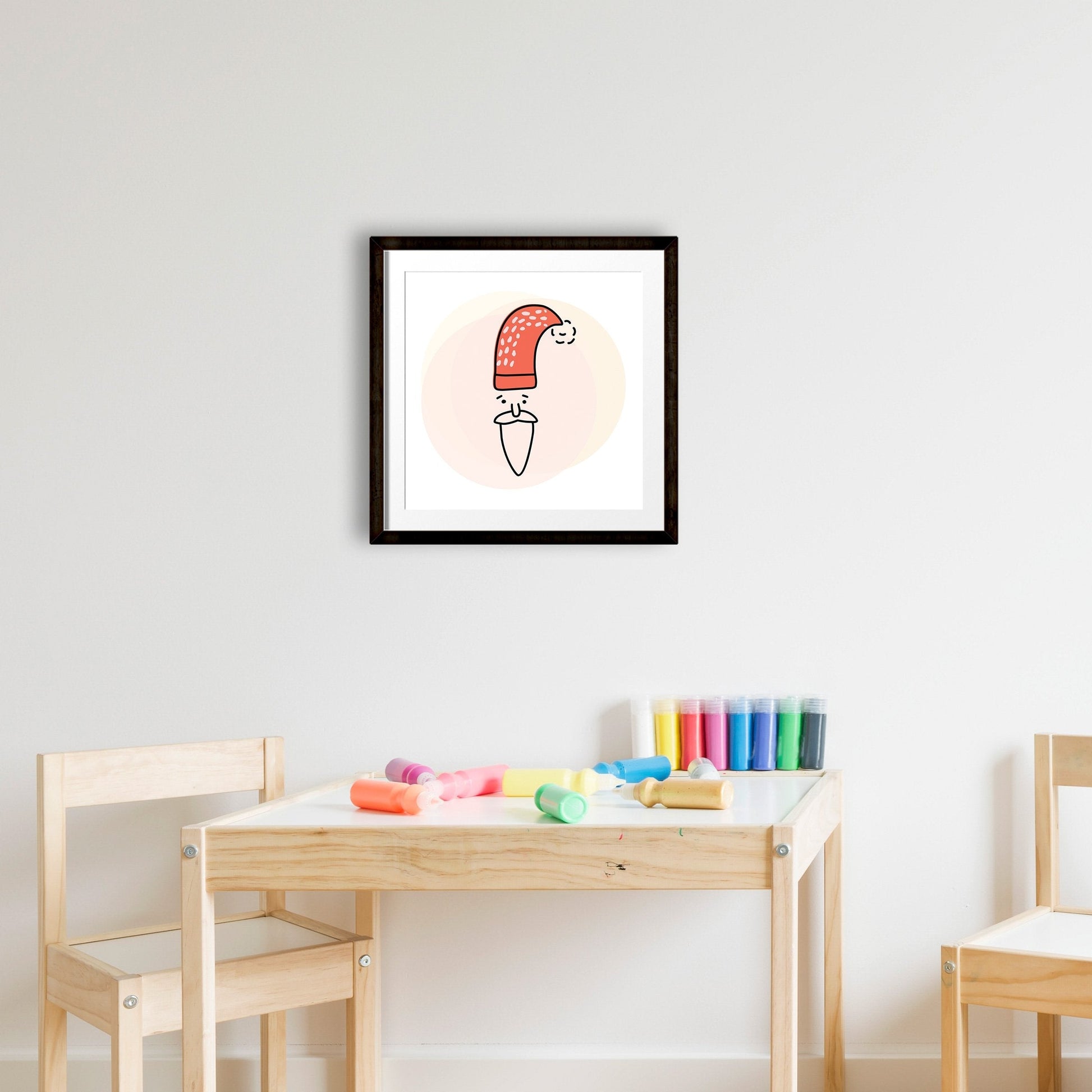 Santa Painting - Meri Deewar 1 : 1 Square Premium Wall Art Canvas by MeriDeewar