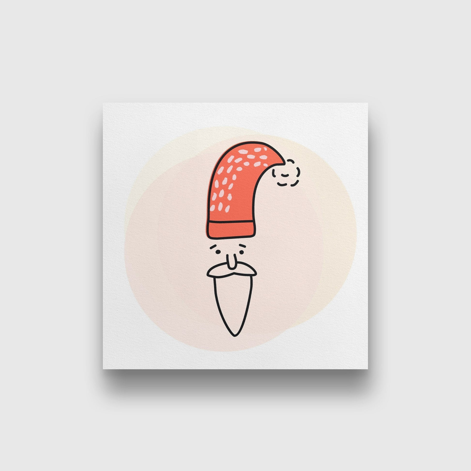 Santa Painting - Meri Deewar 1 : 1 Square Premium Wall Art Canvas by MeriDeewar