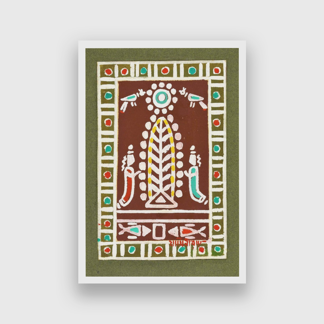 Santhal Pattern Painting 2 : 3 Vertical Premium Wall Art Canvas by MeriDeewar