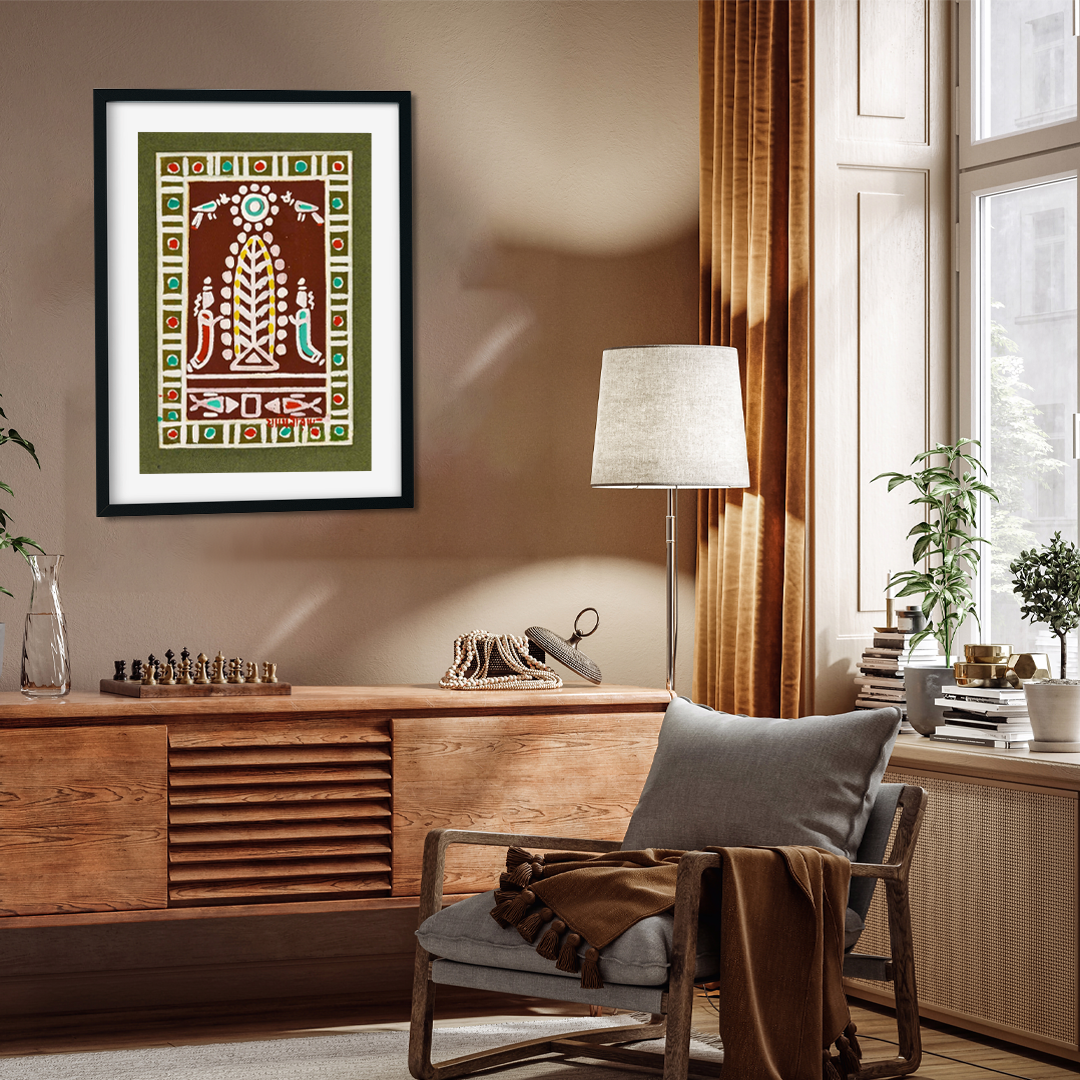 Santhal Pattern Painting 2 : 3 Vertical Premium Wall Art Canvas by MeriDeewar