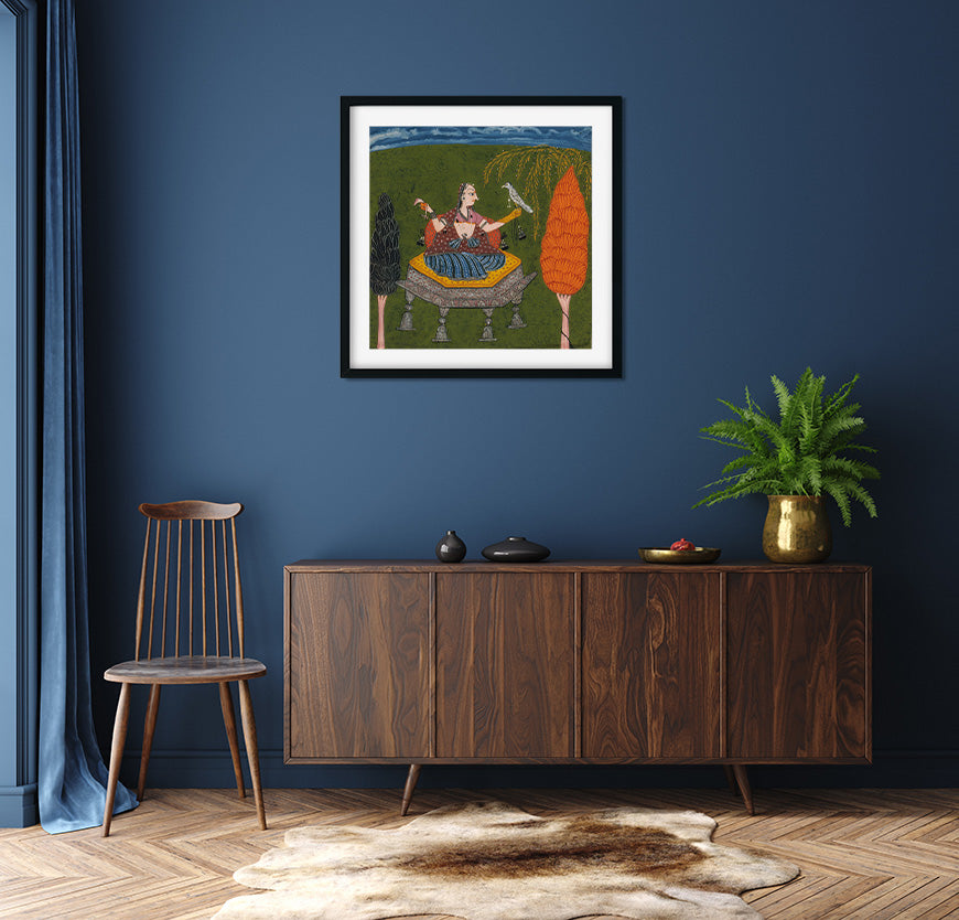 Sanveri Ragini Painting 1 : 1 Square Premium Wall Art Canvas by MeriDeewar