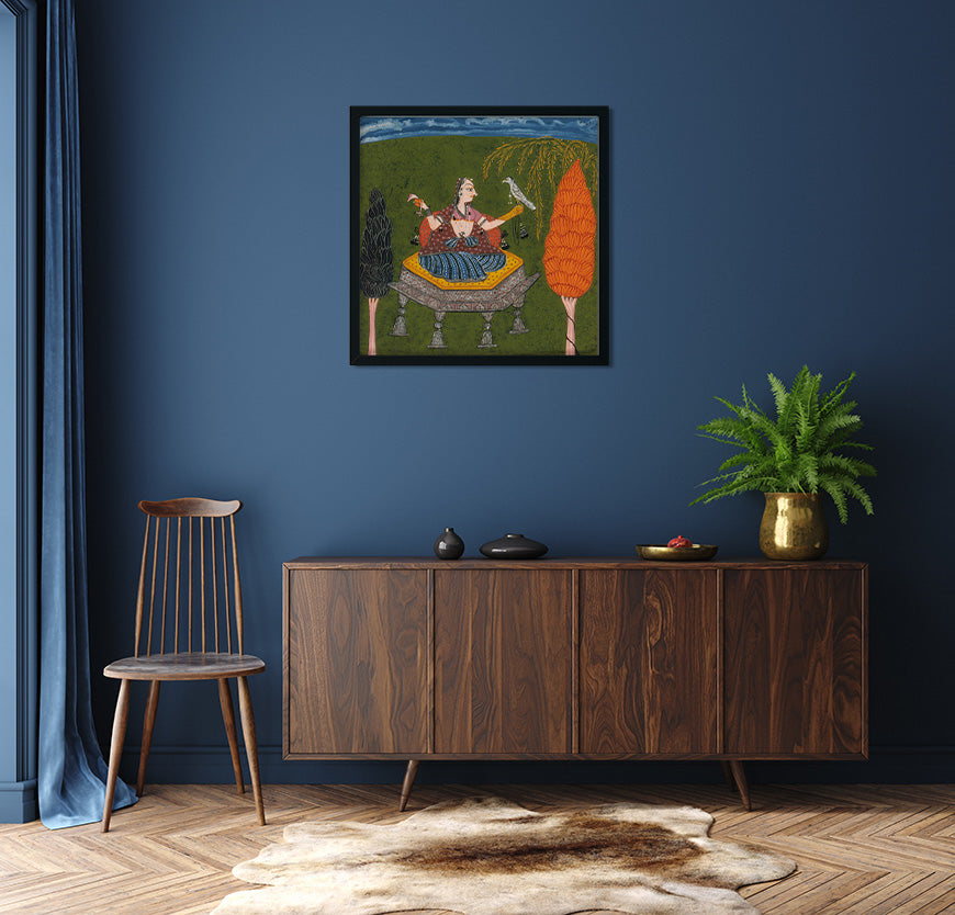 Sanveri Ragini Painting 1 : 1 Square Premium Wall Art Canvas by MeriDeewar