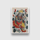 Sarasvati-sitting-on-lotuses-plying-her-vina.-Watercolour-drawing Painting - Meri Deewar 2 : 3 Vertical Premium Wall Art Canvas by MeriDeewar
