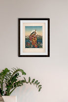 Sarasvati with a musical instrument, sitting on a lotus Painting - Meri Deewar 4 :5 Vertical Premium Wall Art Canvas by MeriDeewar