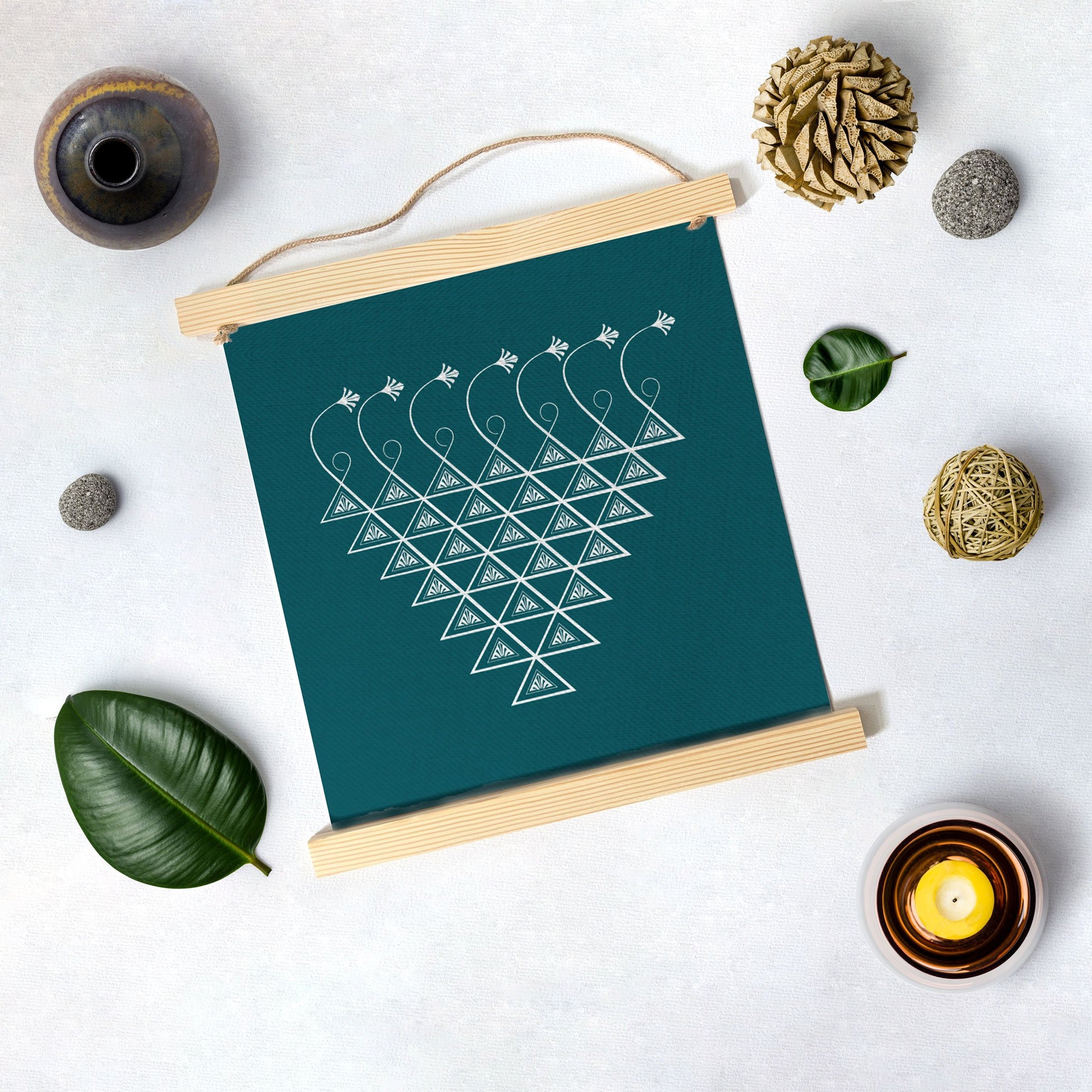 Saraswati Yantra 2 Hanging Canvas Painting - Meri Deewar Hanging Canvas Premium Wall Art Canvas by MeriDeewar