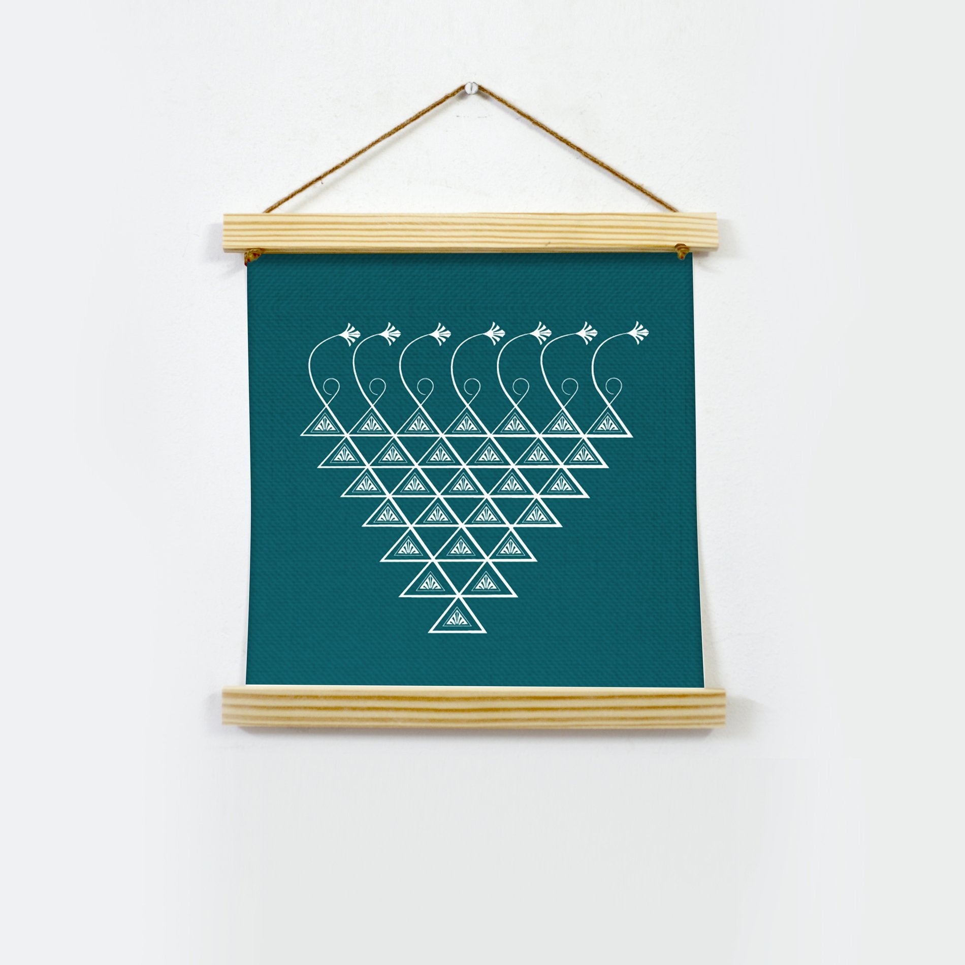 Saraswati Yantra 2 Hanging Canvas Painting - Meri Deewar Hanging Canvas Premium Wall Art Canvas by MeriDeewar