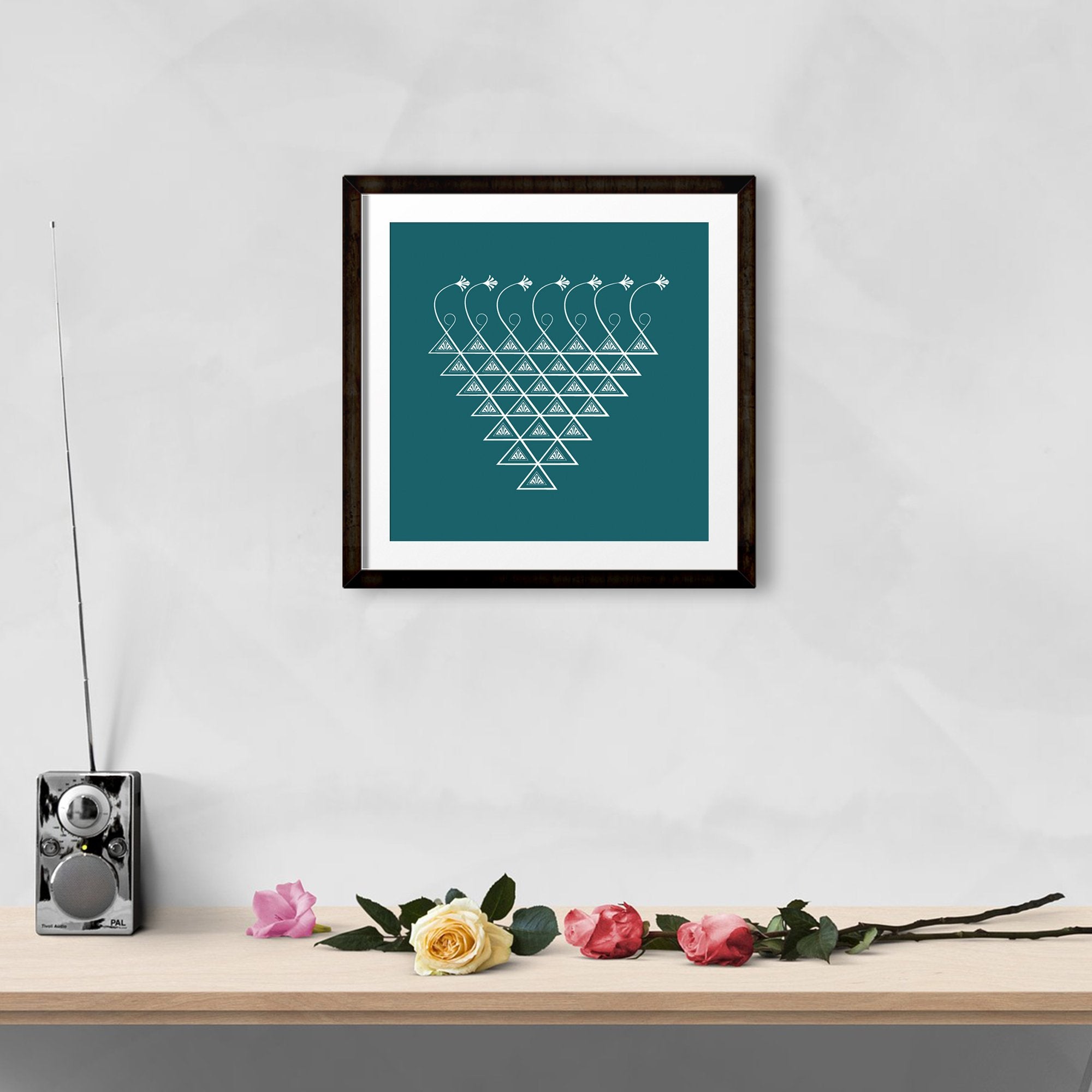 Saraswati Yantra 2 Painting - Meri Deewar 1 : 1 Square Premium Wall Art Canvas by MeriDeewar