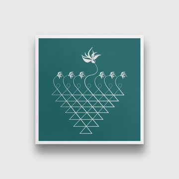 Saraswati Yantra Painting 1 : 1 Square Premium Wall Art Canvas by MeriDeewar
